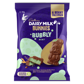 Dairy Milk Bubbly Mint Bunnies Share Pack of 6 by Cadbury 192g
