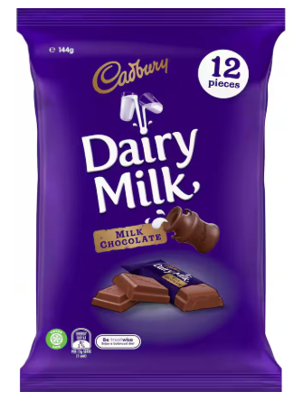 Dairy Milk Share Pack of 12 by Cadbury - 144g