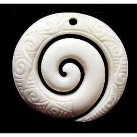 Bone Pendant - Single Koru - Dale Borland