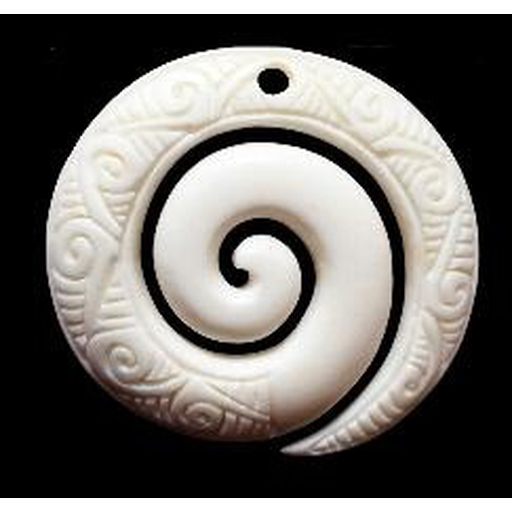 Bone Pendant - Single Koru - Dale Borland