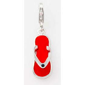 Red Jandal Sterling Silver Charm - ZALA