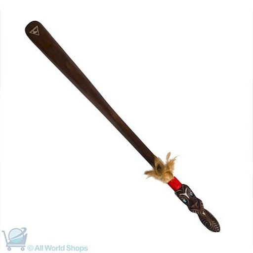 Carved Wooden Taiaha (Spear) - Small - Native Woodcraft