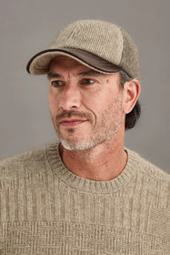 Possum Merino Leather Peak Cap - McDonald New Zealand