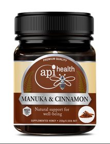 Manuka Honey MGO100+ & Cinnamon Extract (8:1) - Api Health - 250g