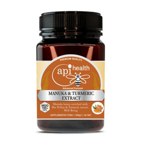 Manuka Honey MGO100+, Turmeric Extract & Bee Pollen - Api Health - 500g