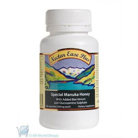 Manuka Honey With Bee Venom & Glucosamine Sulphate 500mg - Nectar Ease Plus - 100caps