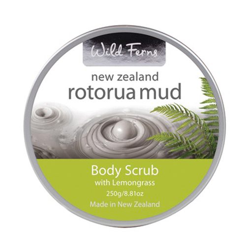 Rotorua Mud Body Scrub With Lemongrass - Wild Ferns - 250g