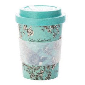 Coffee Cup Bamboo Birds Pastel Blue - Parrs - 350ml