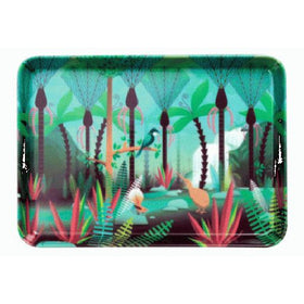 Melamine Tray Small NZ Scene Birds & Bush - Parrs