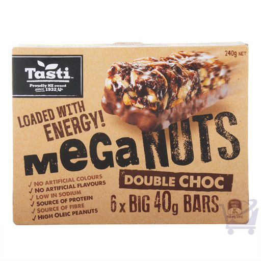 Double Chocolate Mega Nuts Bar Pack Of 6 - Tasti - 240g 