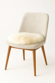 Round Seat  Natural White Wool Pad - 35cm - Classic Sheepskin
