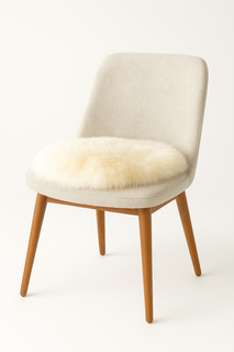 Round Seat  Natural White Wool Pad - 35cm - Classic Sheepskin