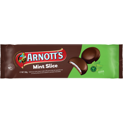 Mint Slice Chocolate Biscuits coated in real Dark Chocolate By Arnott's - 200g