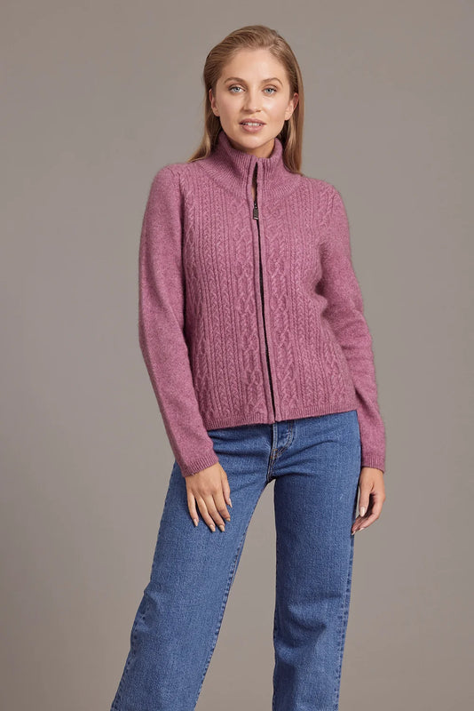 Women Cable Zip Jacket - McDonald New Zealand