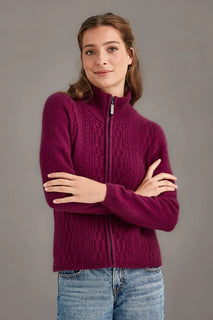 Women Cable Zip Jacket - McDonald New Zealand