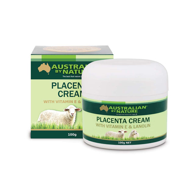 Placenta Cream with Vitamin E & Lanolin - Australian by Nature - 100g