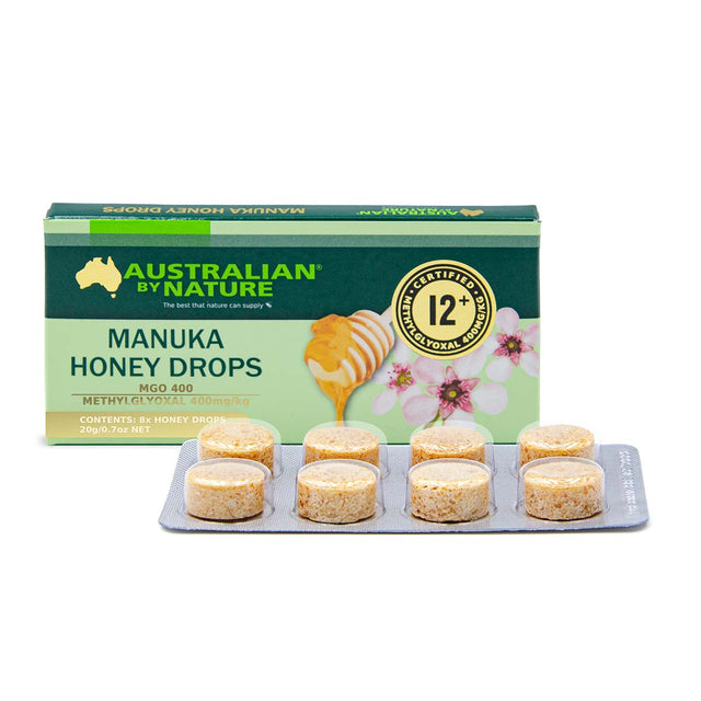 Manuka Honey Drops 12+ [MGO400] - Australian By Nature - 8 Drops/Pack