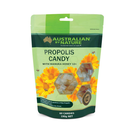 Propolis Candy With Manuka Honey 12+ [MGO400] - Australian By Nature- 60 Candies/Pack
