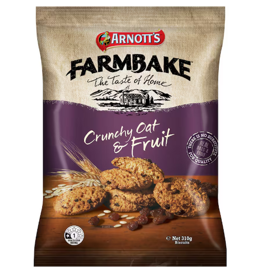 Farmbake Cookies Crunchy Oat & Fruit - ArnottÕs - 310g