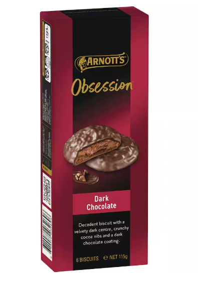 Obsession Dark Chocolate Biscuits - Arnott's - 115g