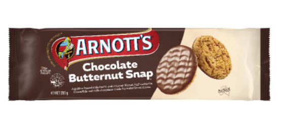 Chocolate Butternut Snap Biscuits Ð ArnottÕs Ð 200g