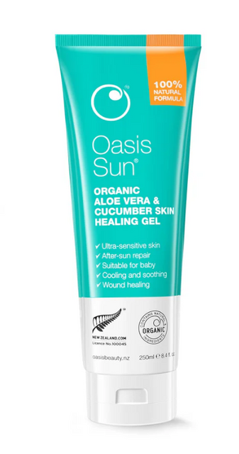 Organic Aloe Vera & Cucumber Healing Gel - Oasis Beauty - 250ml Family Size