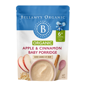Apple & Cinnamon Baby Porridge 6+Months by Bellamy's Organic - 125g