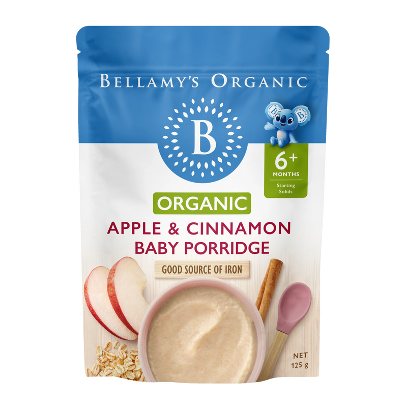 Apple & Cinnamon Baby Porridge 6+Months by Bellamy's Organic - 125g