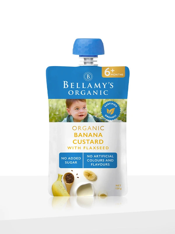 Banana Custard With Flaxseed 6+Months by Bellamy's Organic - 120g