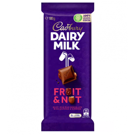 Dairy Milk Fruit & Nut Chocolate Block Ð Cadbury - 180g