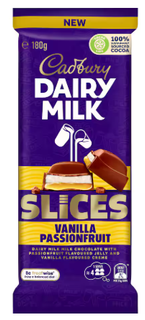 Dairy Milk Vanilla Passionfruit Slices Block by Cadbury - 180g