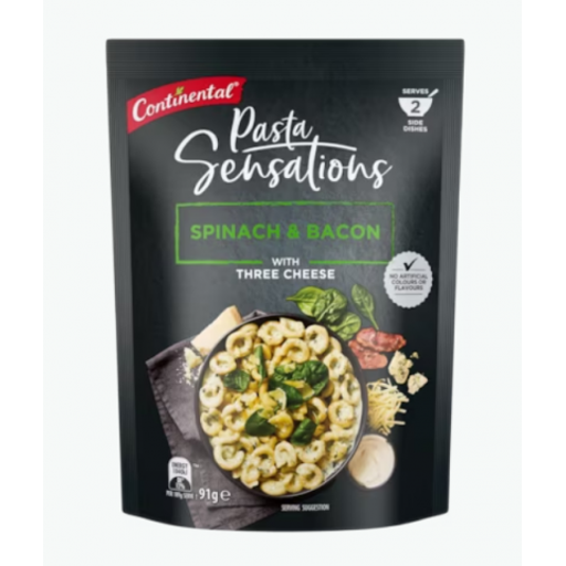 Pasta Sensations Creamy Spinach Parmesan & Bacon - Continental - 91g