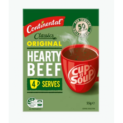 Cup A Soup Classic Hearty Beef - Continental - 55g/ 4 Serves