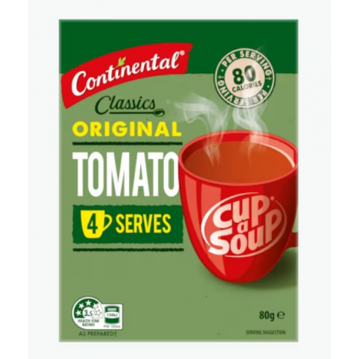 Cup A Soup Classic Original Tomato - Continental - 80g/ 4 Serves