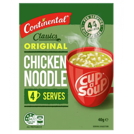 Cup A Soup Classic Chicken Noodle - Continental - 40g/ 4 Pack