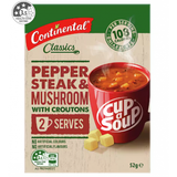 Cup A Soup Classic Pepper Steak & Mushroom With Croutons - Continental - 52g/ 2 Packs