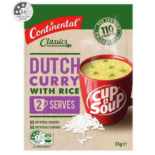 Cup A Soup Classic Dutch Curry With Rice - Continental - 55g / 2 pack