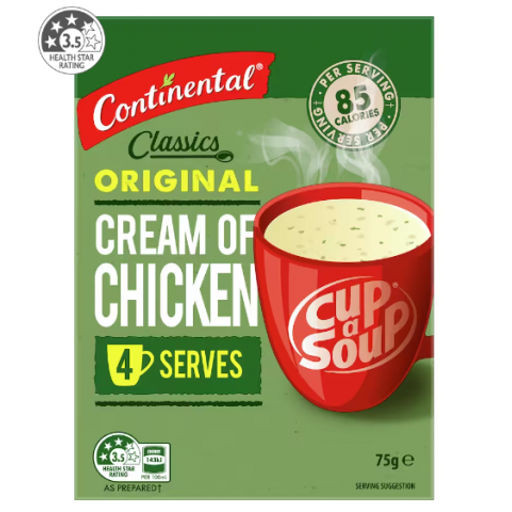 Cup A Soup Classic Cream of Chicken - Continental - 75g/ 4 Pack