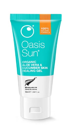 Organic Aloe Vera & Cucumber Skin Healing Gel - Oasis Beauty - 50ml Travel Size