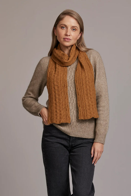 Possum Merino Cable Scarf - McDonald New Zealand
