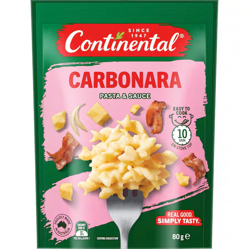 Pasta & Sauce Creamy Carbonara - Continental - 80g