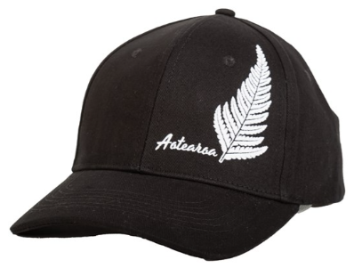 Cotton Twill Hat Flock Fern - Parrs - Black colour