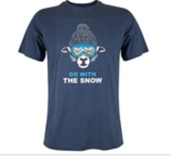 Go With The Snow Adults Tee-Blue Marle Colour - The Derek Corp Ltd