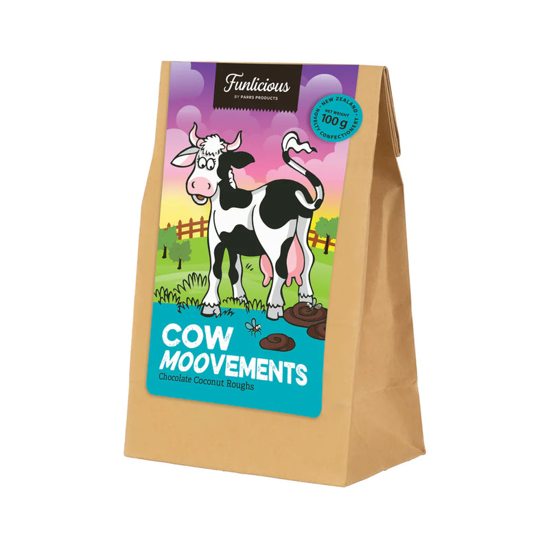 Funlicious Cow Moovements Coconut Rough Chocolate - Parrs - 100g