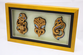 Medium Triple Landscape - Tiki/Wheku/Manaia Paua Inlay - Aeon Giftware