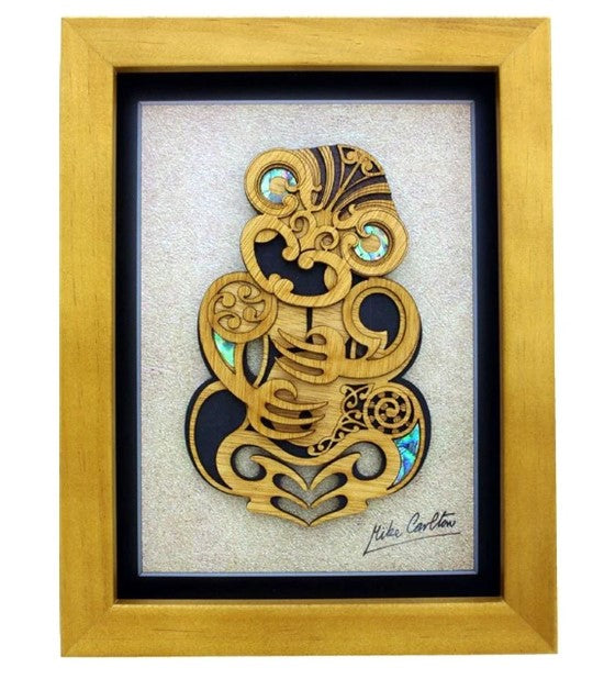 Large Framed Maori Design Art - Hei Tiki - Aeon Giftware