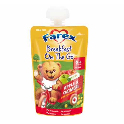 Baby Breakfast On The Go Apple & Oatmeal [6 months +] - Farex - 120g