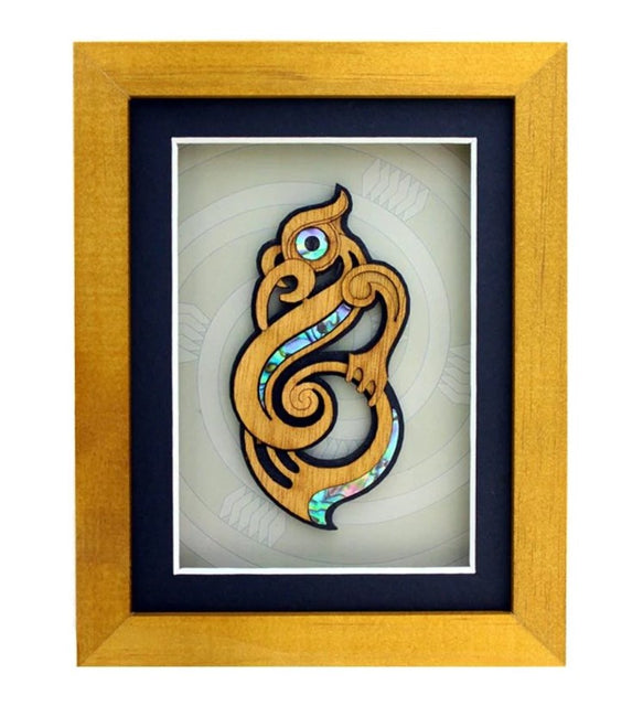 Medium Framed Maori Carving Art - Manaia - Aeon Giftware