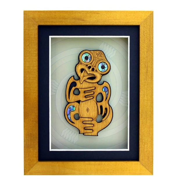 Medium Framed Maori Carving Art - Tiki - Aeon Giftware