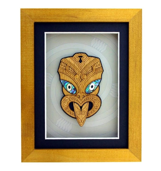 Medium Framed Maori Carving Art - Wheku - Aeon Giftware